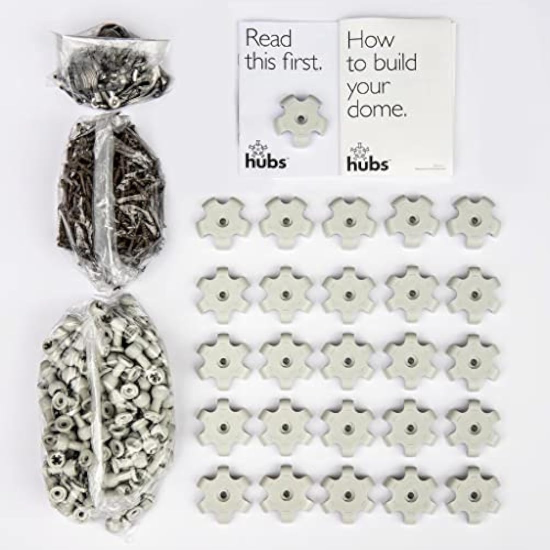 hubs Geodesic Dome Kit - Scalable - DIY - Garden Building - Architecture - Buckminster Fuller - Arbour - Fruit Cage - 26pcs