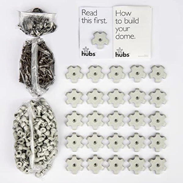 hubs Geodesic Dome Kit - Scalable - DIY - Garden Building - Architecture - Buckminster Fuller - Arbour - Fruit Cage - 26pcs