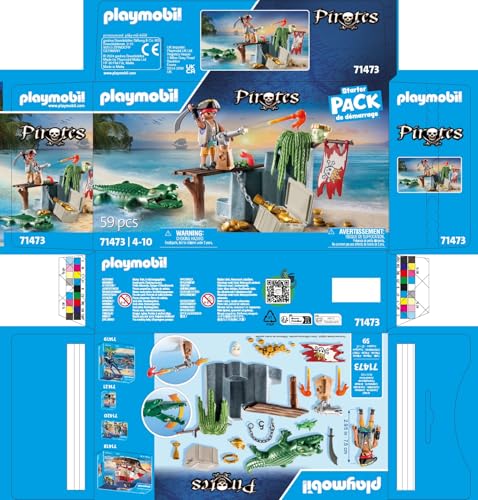 Playmobil 71418 Pirates: Small Pirate Vessel, exciting adventures on the high seas, complete with extensive accessories, fun imaginative role-play, playsets suitable for children ages 4+