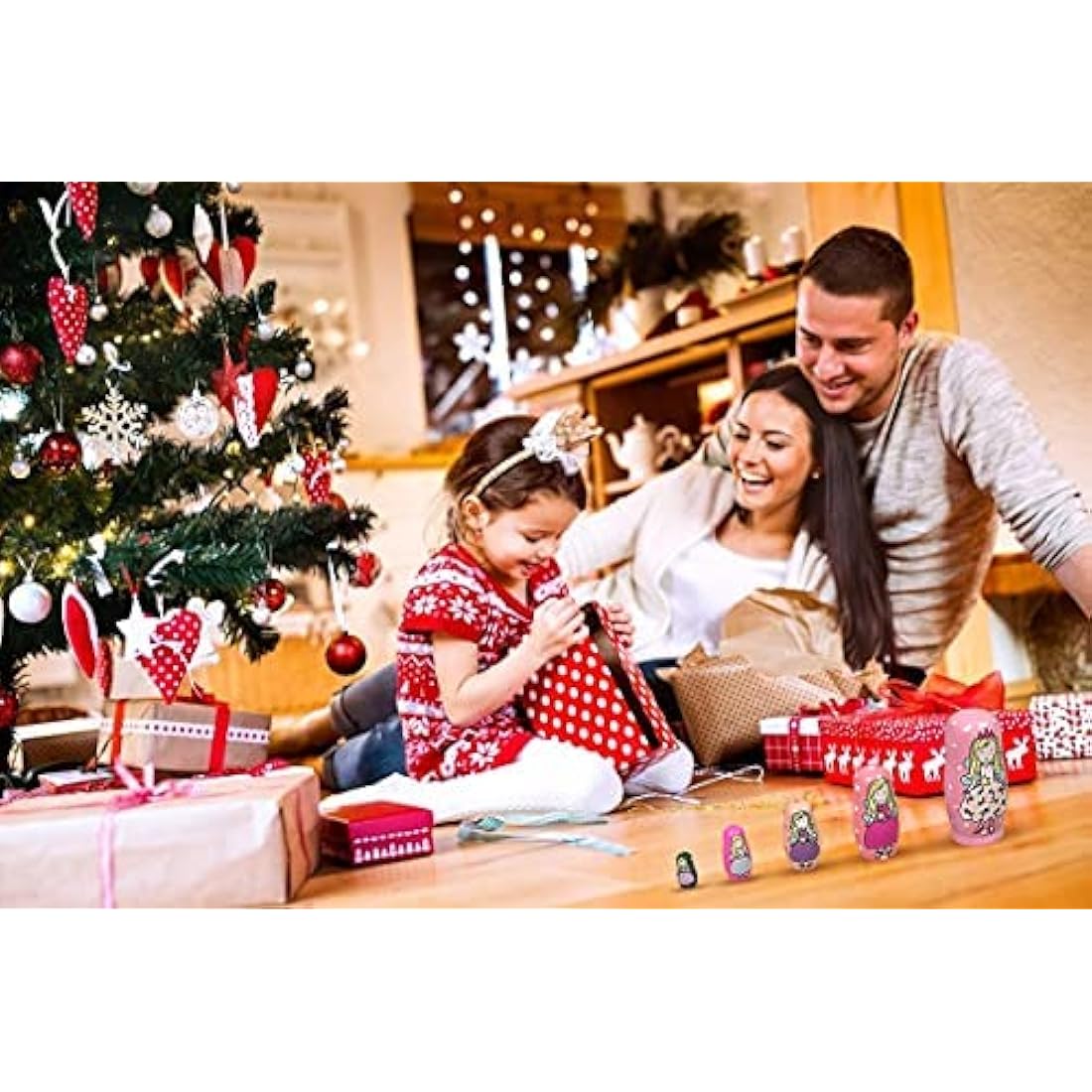 ELUTONG Wooden Nesting Dolls Russian - Angel Russian Matryoshka Nested Dolls, 5Pcs/Set Handmade Stacking Educational Learning Kids Toys