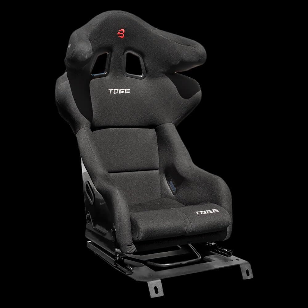 Set of Barbarian Fixed Bucket TOGE Racing Seats for MX5 Mk3 (NC Chassis) Mazda, Black Felt, Track, Race, Drift