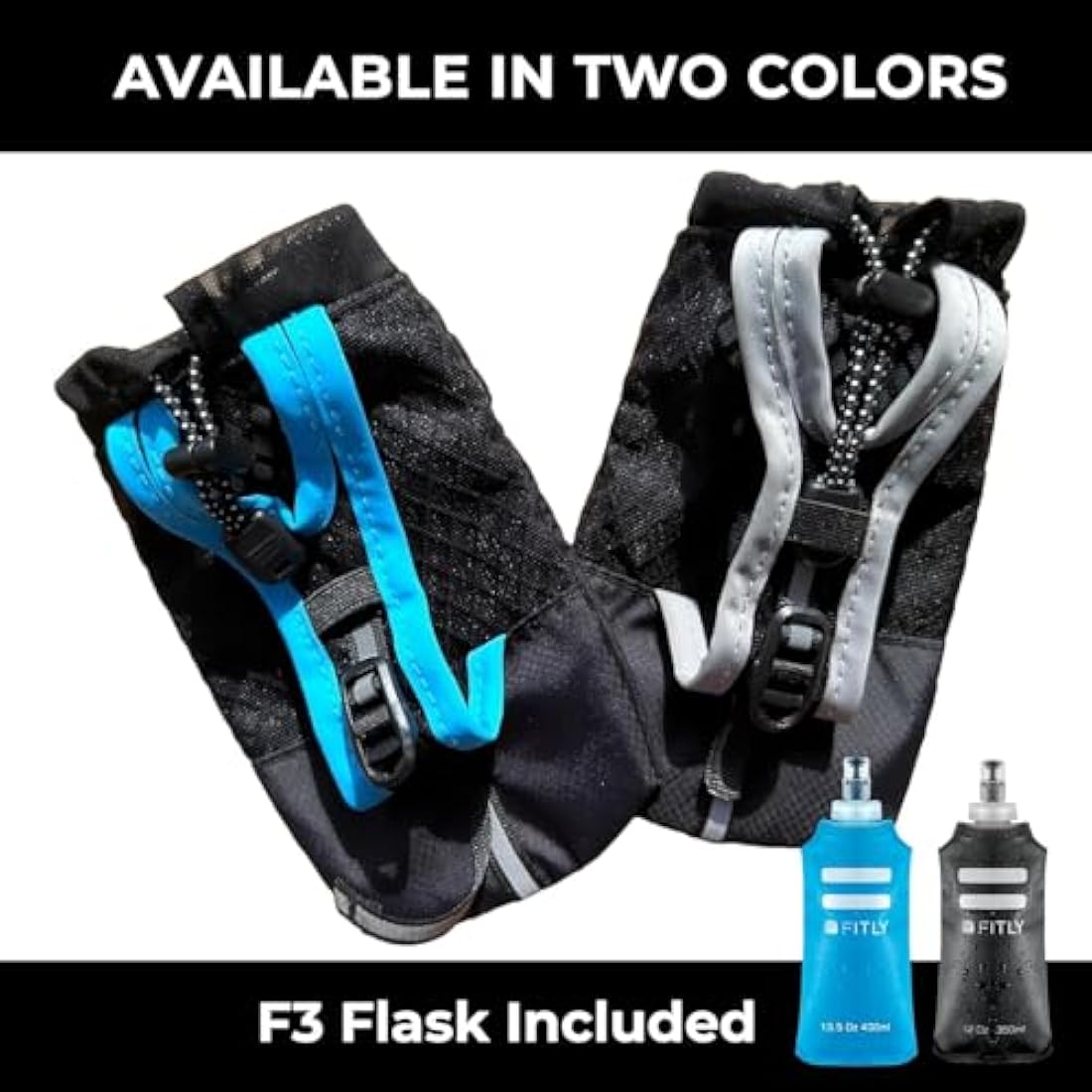 FITLY Soft Water Bottle | Shrink As You Drink Soft Flask for Hydration Pack | Folding Water Bottle Ideal for Running, Hiking, Cycling, Climbing & Rigorous Activity