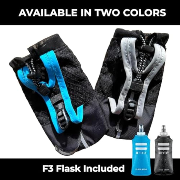 FITLY Soft Water Bottle | Shrink As You Drink Soft Flask for Hydration Pack | Folding Water Bottle Ideal for Running, Hiking, Cycling, Climbing & Rigorous Activity