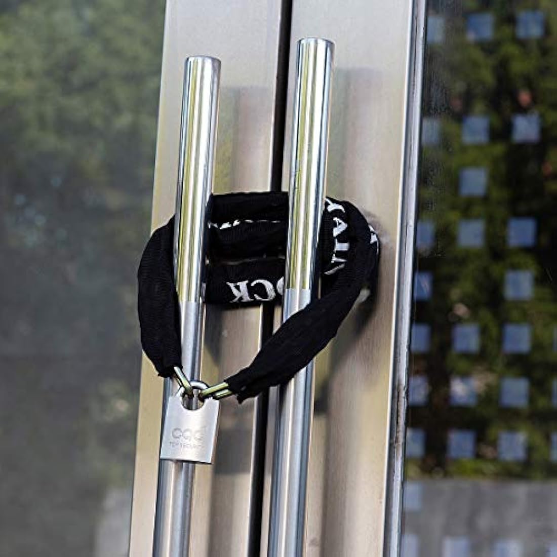 Heavy Duty Motorbike Cycle Chain Lock Padlock for Motorcycle Bike Bicycle Door Gate Fence Safety & Security Accessories (Steel Dia.8mm Chain Length 1.1M)