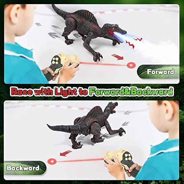 FRUSE Remote Control Dinosaur Toys for Boys,Electric RC Walking Robot Dinosaur w/Light Tracing,Spray Mist,LED Light,Roaring,Jurassic Dinosaur Toys,Present for Kids Girls Age 3 4 5 6 7 8