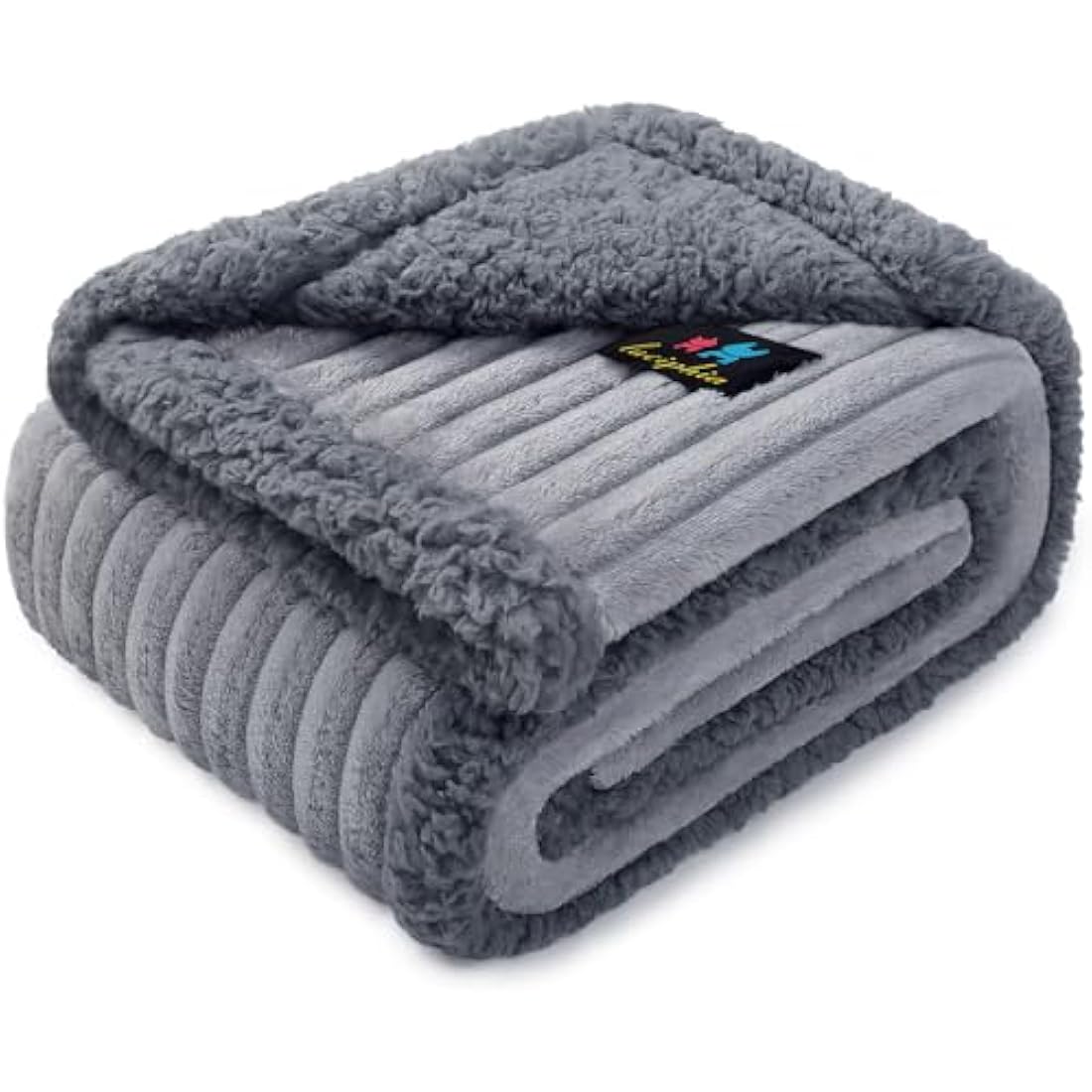 luciphia Washable Waterproof Dog Blanket Cute Dog Cat Blankets, Medium Large Dog Blankets for Sofa and Beds, Grey XL (145 * 216cm)