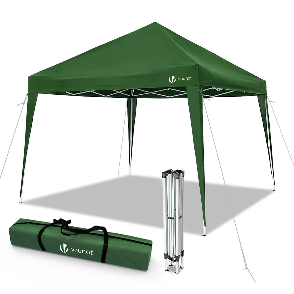 VOUNOT 3m x 3m Pop Up Gazebo with Sides & 4 Weight Bags & Carry Bag, Marquee Garden Party Tent Outdoor, Grey