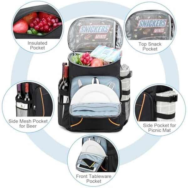 Estarer 35L Cool Bag Backpack Large Insulated Cooler Rucksack Leakproof Picninc Bag for 4 Persons,Men Women Lunch Bag for Outdoor Camping Beach