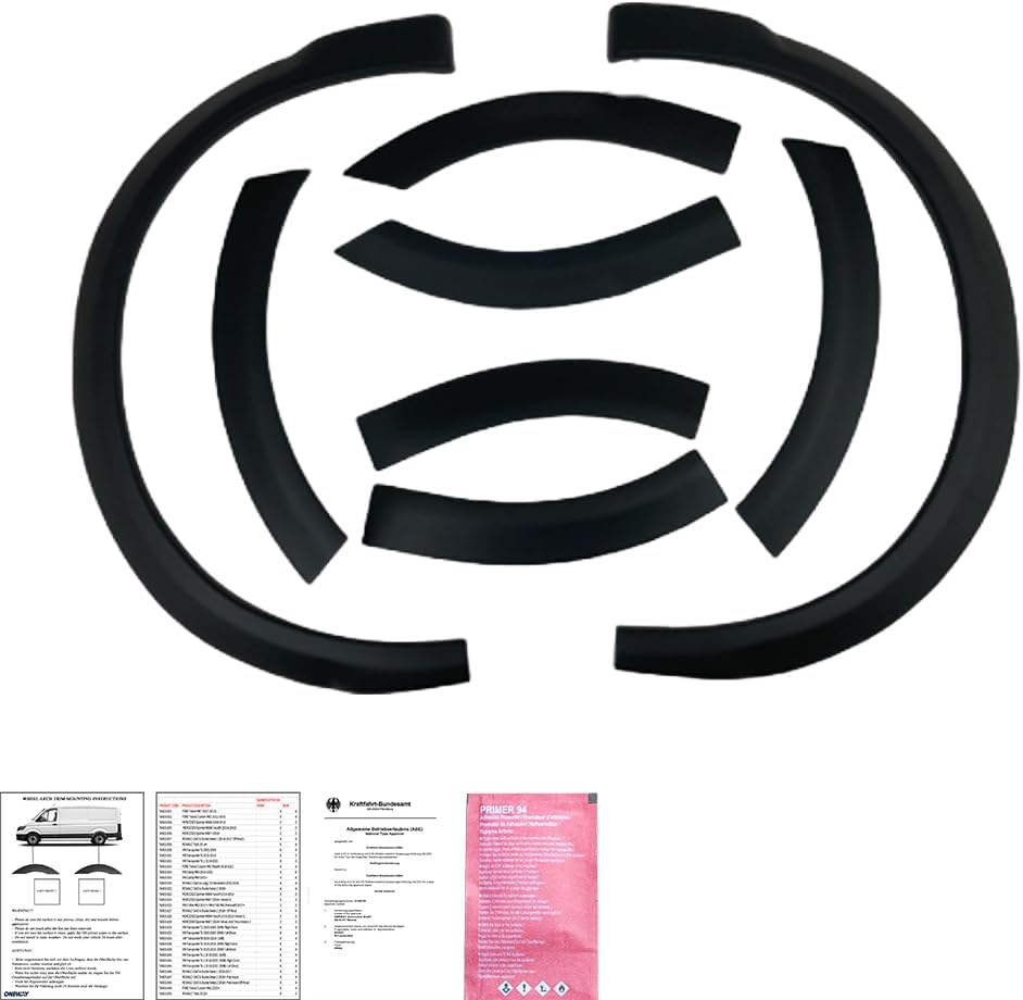 Oneway Set Wheel Arch Trims compatible with Volkswagen Transporter T6.1 2020-2022 (Short wheel base) - Matt black