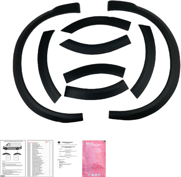 Oneway Set Wheel Arch Trims compatible with Volkswagen Transporter T6.1 2020-2022 (Short wheel base) - Matt black