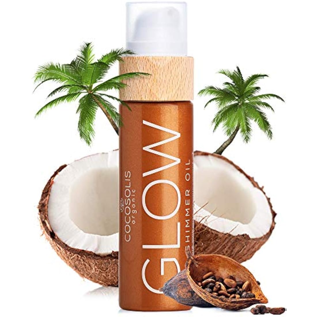 COCOSOLIS Glow Shimmer Oil | Illuminizing Natural Dry Oil With Shiny Particles | Leaves The Skin Glowing & Enhances a Golden Tan | Gives a Luxurious Feel to Your Skin | 110ml