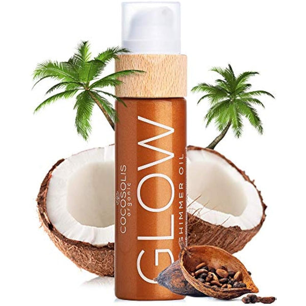 COCOSOLIS Glow Shimmer Oil | Illuminizing Natural Dry Oil With Shiny Particles | Leaves The Skin Glowing & Enhances a Golden Tan | Gives a Luxurious Feel to Your Skin | 110ml