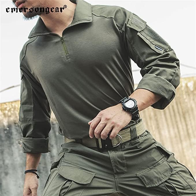 EMERSONGEAR Men's Tactical Shirt,Gen3 Airsoft Combat Army Paintball Quick Dry Long Sleeve BDU T-Shirt Top