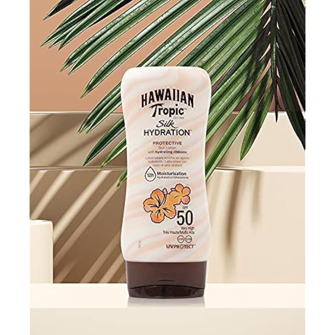 Hawaiian Tropic - Silk Hydration Protective SPF 50 - Protective Sun Lotion with Moisturizing and Water Resistant Silk Tapes, Tropical Sun Cream, Pack 3 units x 180 ml