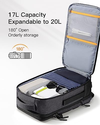 Inateck 20-46.2L Expandable Travel Backpack Cabin Rucksack Large Hand Luggage for Airplane Travel