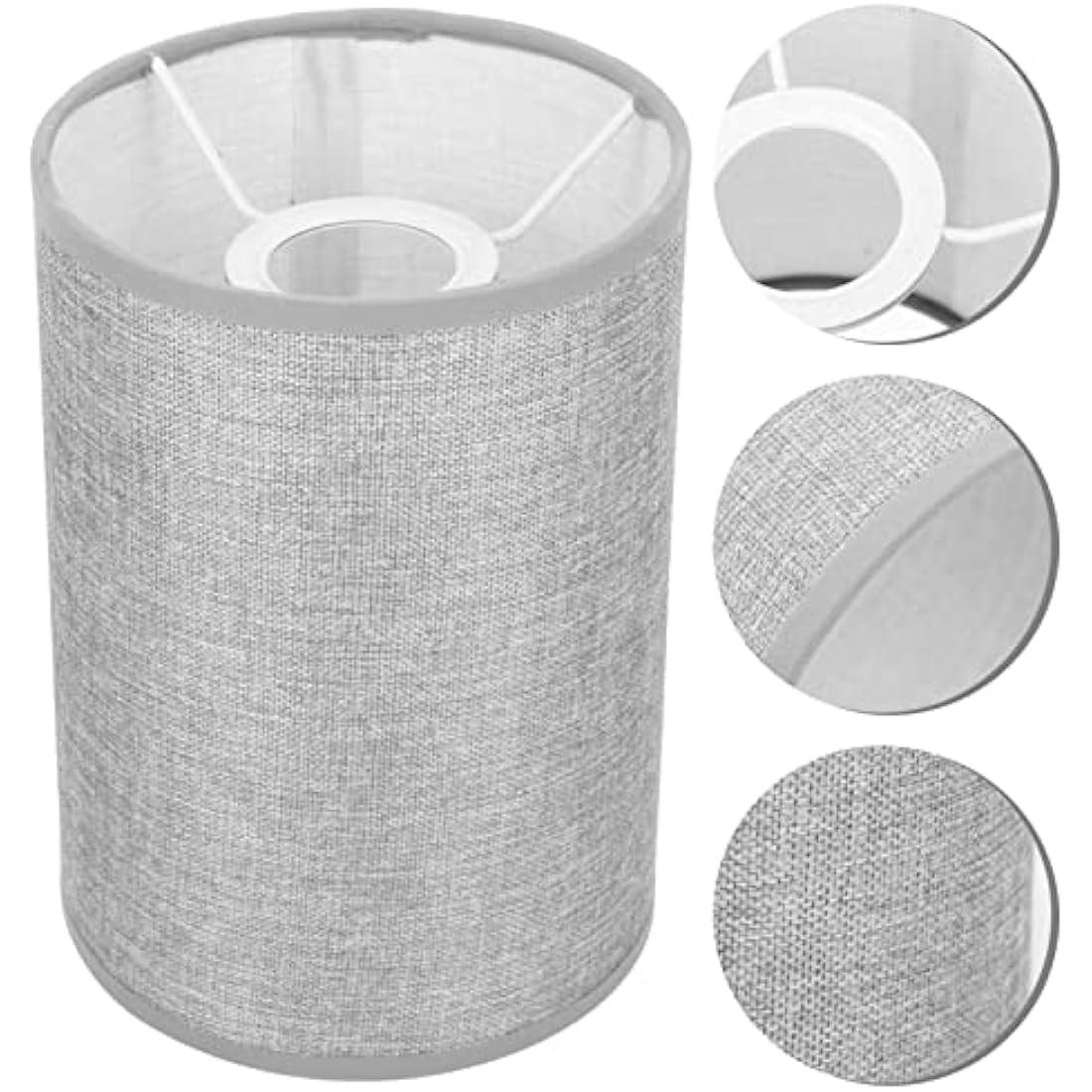 Hoement 2pcs Clip Harp Clip-on for Lampshade Shades Cloth Grey Lamps Style Shade Barrel and Indoor Drum Linen Chandelier Lamp Beige on Handcrafted Small Restaurant Light Finial