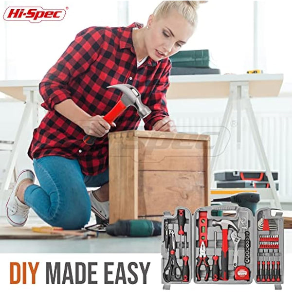 Hi-Spec 54pc Home & Office DIY Tool Kit Set. Complete Household Tool Box with Essential Hand Tools Included for Basic Repairs, Maintenance & Home Improvement Projects