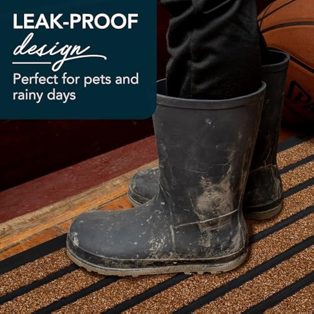 ubdyo Door Mats Indoor - Extra Durable Dirt Trapping Indoor Mats - Non-slip Rubber Rubber Door Mat - Low Profile Welcome Mat - (61 x 91 cm, Bright Brown)