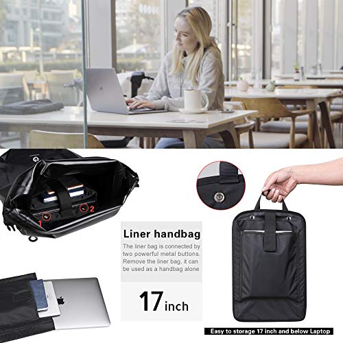 BAIGIO Waterproof Bicycle Rolltop Backpack Panniers 27-30L Bike Front Rack Bag Rear Carrier Rucksack Cycling Back Seat Bag with Detachable 17 inch