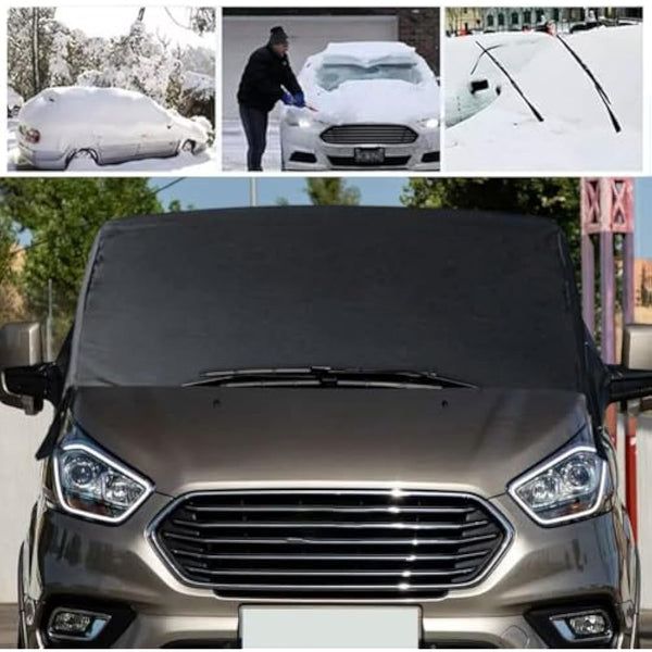 Opaltool Front Windscreen Wrap Cover Fit for Ford Transit Custom MPV 2012-2024, 600D Waterproof Front Window Sunshades Windshield Snow Cover Blind Blocking Screen Protector External Blackout Screen