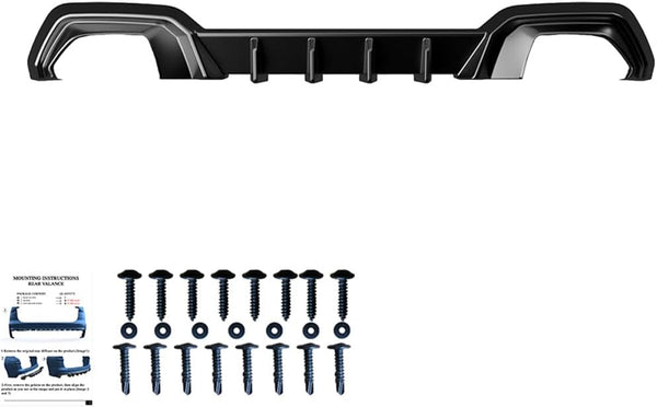 Oneway Rear Diffuser compatible with BMW 3-Series G20/G21 M-Pack 2018-2022 - Gloss black