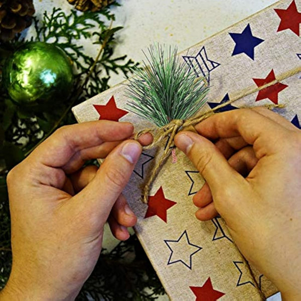 Amosfun 24Pcs Small Artificial Pine Picks Artificial Plants Christmas Pine Branches for Christmas Flower Arrangements Wreaths and Holiday Decorations