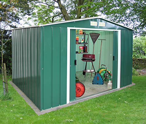 Duramax ECO 8 x 8 (6.35 m2) Metal Garden Storage Shed, Hot-Dipped Galvanized Metal Garden Shed, Tool Storage Shed, Strong Reinforced Roof Structure, Maintenance-Free Metal Shed, Anthracite