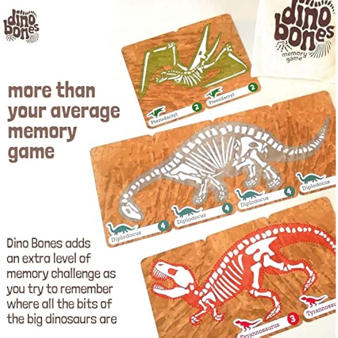Hillcrest Games Dino Bones - Dinosaur Memory Game
