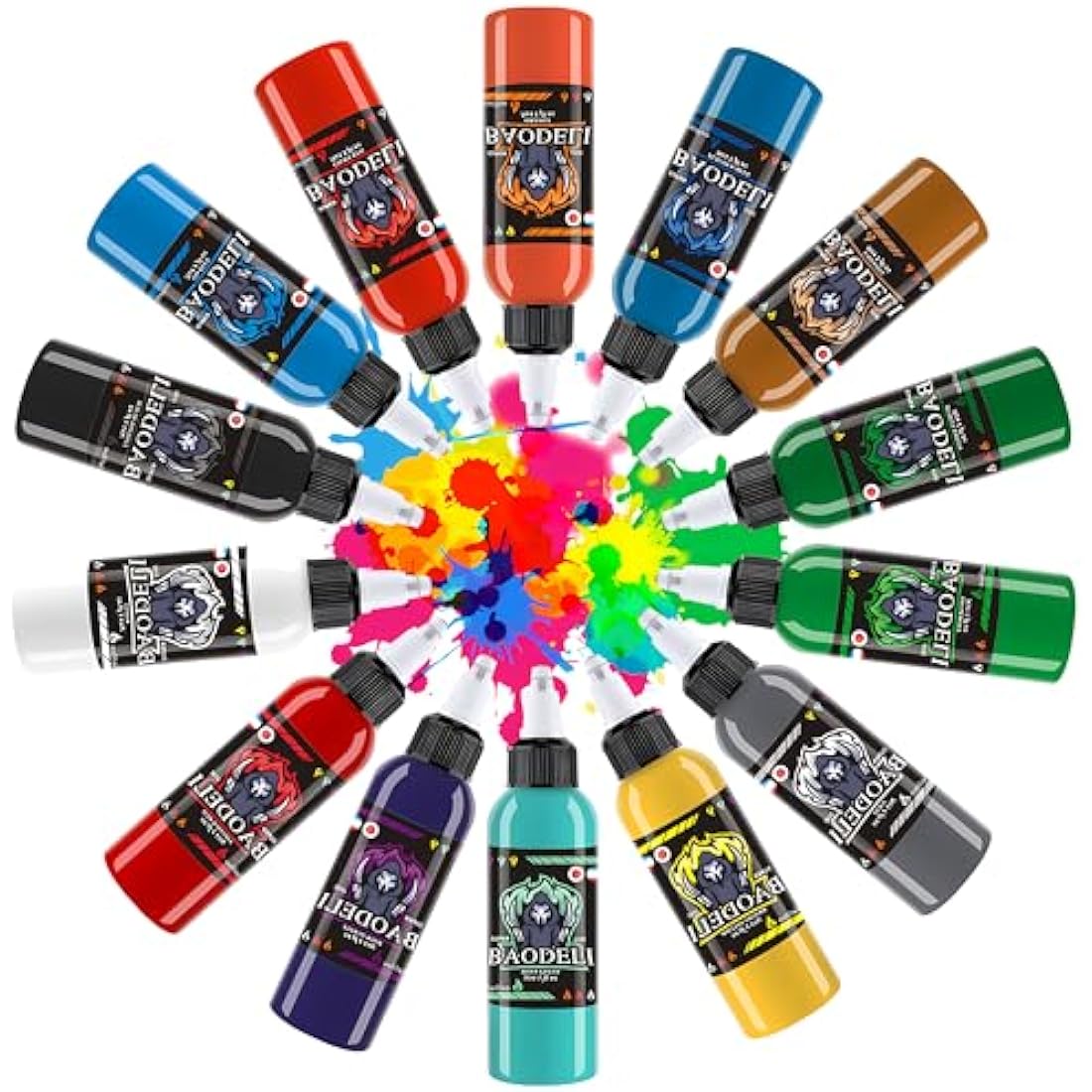 DLD Dazzling Vivid Colour Tattoo Ink Kit Professional 14 Bottles (1oz Each) Tattoo Kit EU Standard Pigments 30ml Tattoo Supplies
