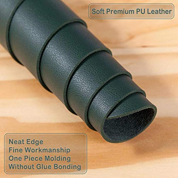 Desk Pad Large, DOBAOJIA Desk Mat, Laptop Mat, Writing Pad, Desk Blotter, Extended Mouse Mat, Large Mouse Pad for Office/Home, PU Leather Waterproof +Suede Non-Slip 27.5" X 13.8" (Dark Green)