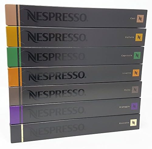 Nespresso Assortment, 70 Capsules – Ristretto, Arpeggio, Rome, Livanto, Capriccio, Volluto, Cosi