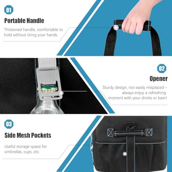 INSMEER 48L Large Cool Bag with Easy Top Access Opening, 65 Cans Foldable Cooler Bag, XXL Waterproof Cool Bag, Insulated Bag for Camping, Picnic, Beach, Hiking, Family Outdoor Activities, Festival