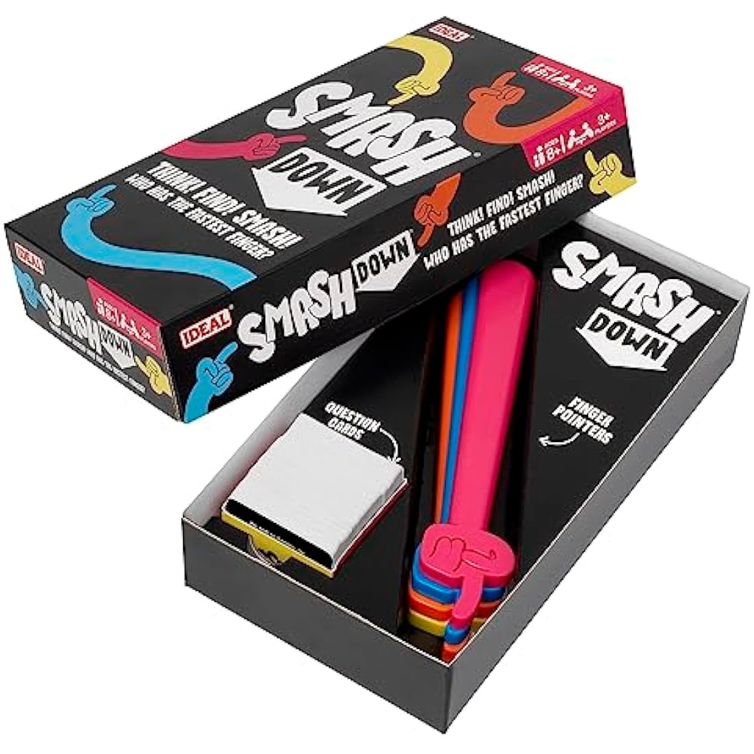 Ideal | Smash Down: Think! Find! SMASH! Who has the fastest finger? | Family Party Games | 3+ Players | Ages 8+