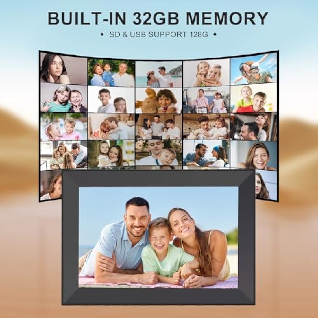 Frameo Digital Photo Frame WiFi, 10.1 Inch Digital Picture Frame, 1280x800 IPS LCD Touch Screen, Auto-Rotat Built in 32GB storage, Share Moments Instantly via Frameo App from Anywhere, Black