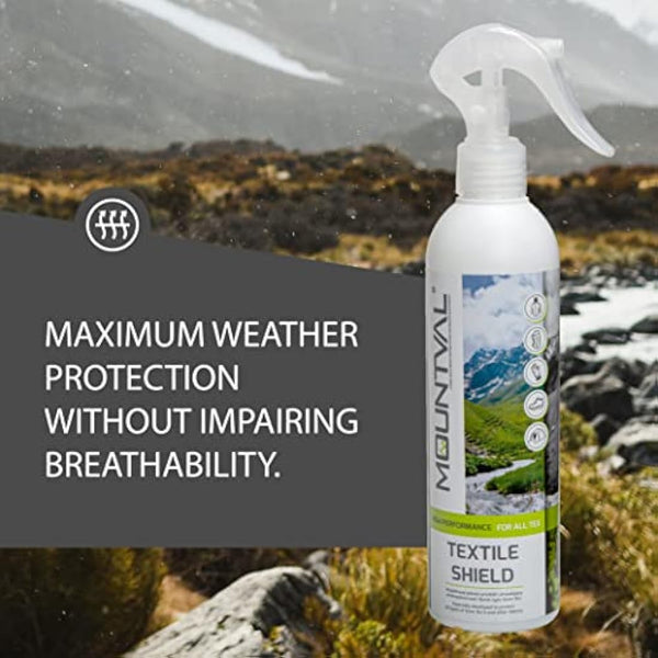 Mountval Textile Shield – Spray-On Waterproofing for Outdoor & Hiking Gear – Works with GORE-TEX®, Solvent-Free, Breathable, 300 ml/2pack300ml