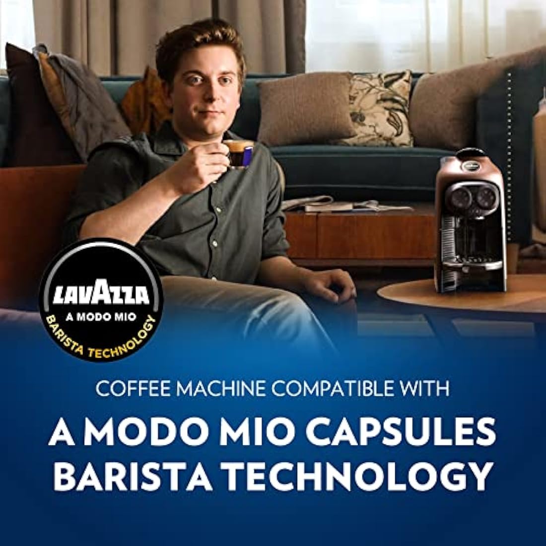 Lavazza, A Modo Mio Jolie & Milk EVO Coffee Machine Made from 33% Recycled Plastic, with Integrated Milk Frother and Removable Grid, Compatible with A Modo Mio Pods, 1250 W, 220–240 V, 50–60 Hz, White