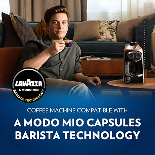 Lavazza, A Modo Mio Jolie & Milk EVO Coffee Machine Made from 33% Recycled Plastic, with Integrated Milk Frother and Removable Grid, Compatible with A Modo Mio Pods, 1250 W, 220–240 V, 50–60 Hz, White