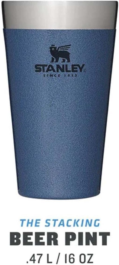Stanley Adventure Stacking Beer Pint 0.47L - Travel Mug Keeps Drinks Cold For 4 Hours - Stainless Steel Thermal Cup - Stacks Infinitely - Double Wall Vacuum Insulation - Dishwasher Safe - Matte Black