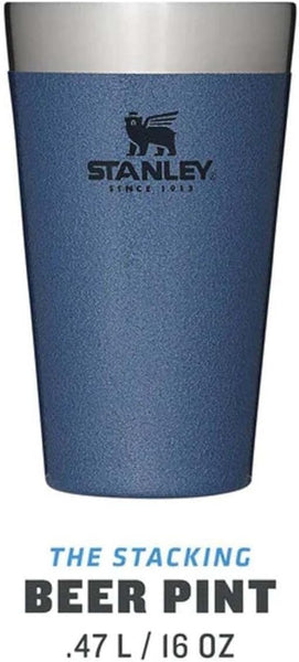 Stanley Adventure Stacking Beer Pint 0.47L - Travel Mug Keeps Drinks Cold For 4 Hours - Stainless Steel Thermal Cup - Stacks Infinitely - Double Wall Vacuum Insulation - Dishwasher Safe - Matte Black