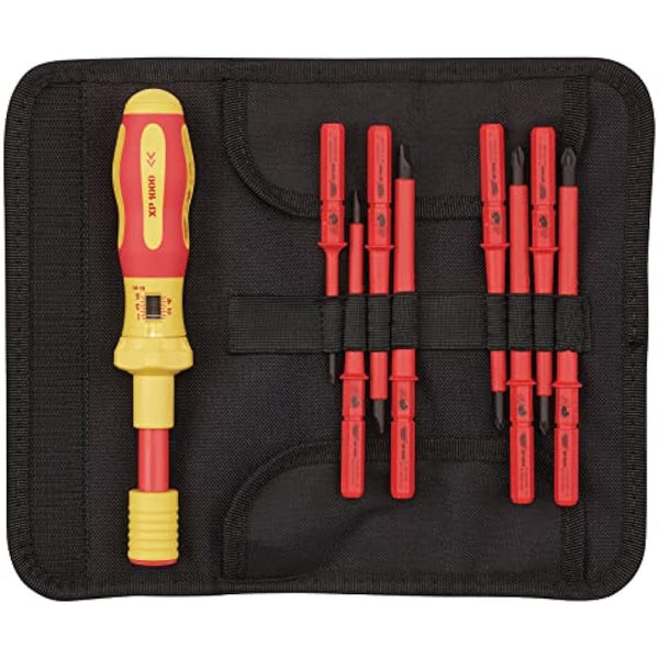 Draper XP1000 9 Piece Torque Screwdriver Set | VDE Dual Insulated Interchangeable Blade | Electrical Tool Driver Set | Hand Tools Set | 65372