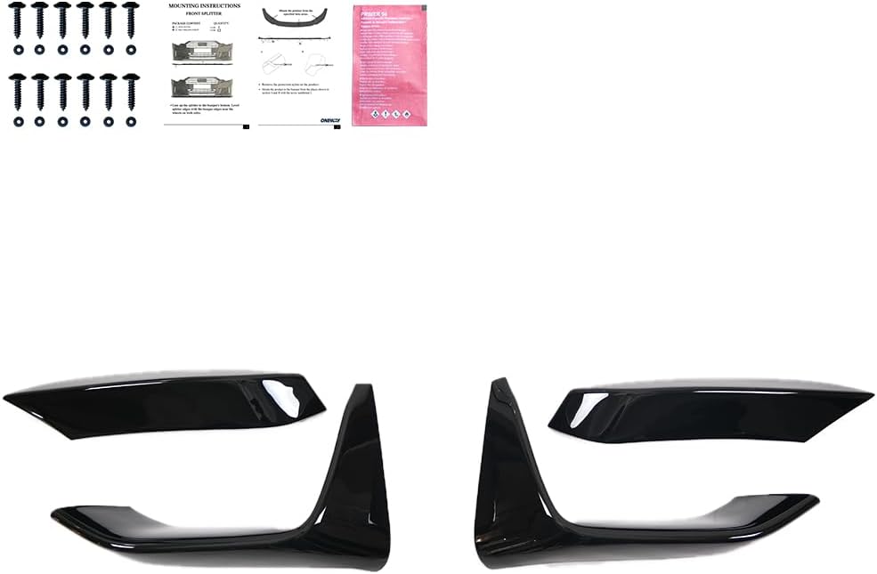 Oneway Front Flaps compatible with BMW M3 F80 2014-2018 & M4 F82 2014-2021 - Gloss black