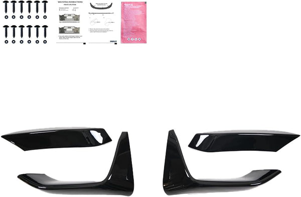 Oneway Front Flaps compatible with BMW M3 F80 2014-2018 & M4 F82 2014-2021 - Gloss black
