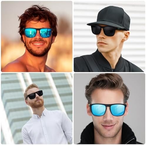 2pcs Sunglasses Mens, UV400 Protection Polarised Sunglasses Retro Sun Glasses Outdoors Sports Golf Cycling Fishing Hiking Eyewear sunglasses for Men