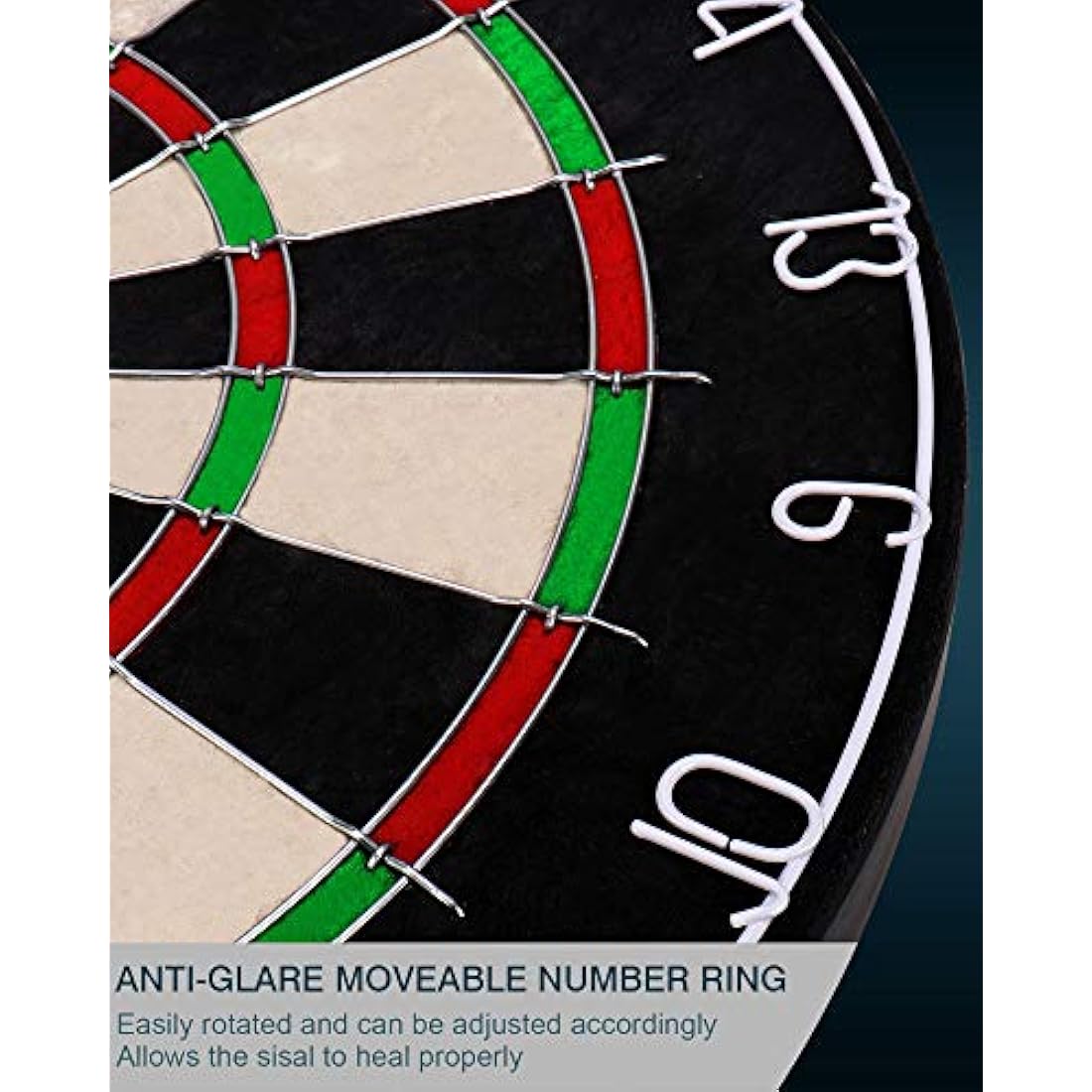 Dart Board Steel Dart Board Dartboard set with 6 pcs 20g Steel Tip Darts 12 Flights Rotating Number Ring + Staple-Free Bullseye Throwing Line Install Instruction