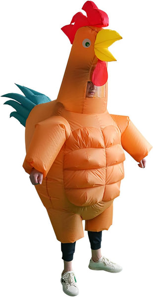 RHYTHMARTS Adult Inflatable Chicken Costume Blow up Chicken Costumes for Adult Rooster Inflatable Costumes Fancy Dress Party Halloween Christmas