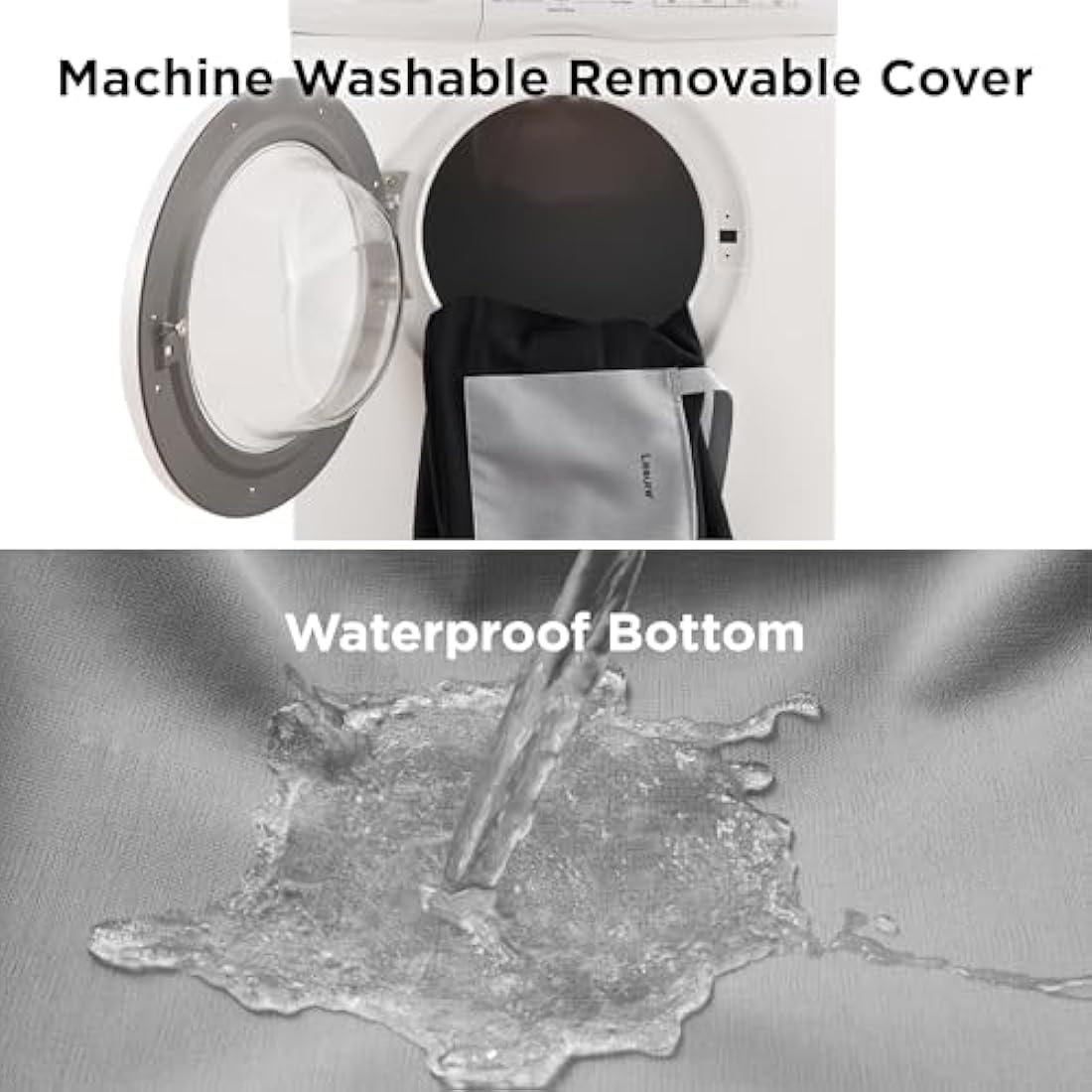 Lesure Dog Car Seat for Medium Dog - Waterproof Dog Booster Seat for Car with Storage Pockets, Clip-On Safety Leash and Memory Foam Filling, Small Pets Travel Carrier Bed, 58x56x33cm, Black