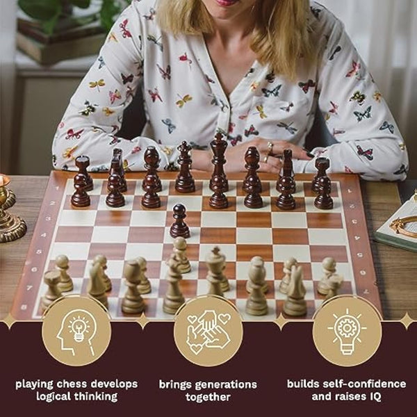 Master of Chess Classic STAUNTON Chess Set NO.7 Wooden Chess Set | Handmade Tournament Chess Set Without Chess Table - Wooden Chess Pieces Only