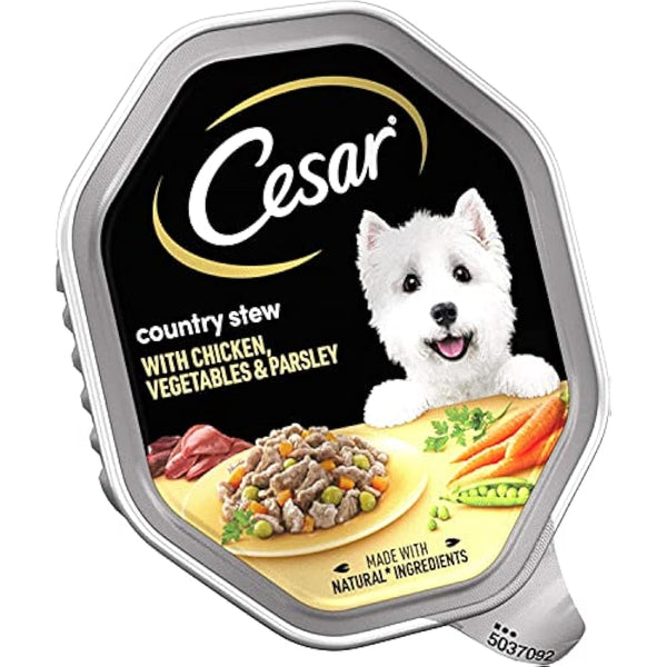 Cesar Country Stew Adult Wet Dog Food, Chicken, Vegetables and Parsley in Gravy 14 x 150 g Trays