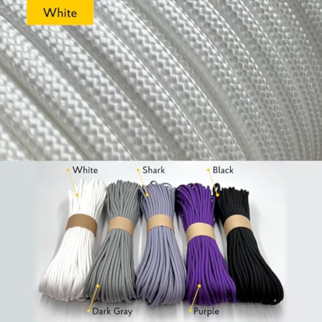 EdcX Paracord 4mm, 35+ Solid Colors (10m, 15m, 30m, 50m, 100m, 300m) | Ideal for Crafting, DIY, Camping, Survival, Outdoor | 100% Nylon Rope 4mm | Tactical Cord 550 Type III