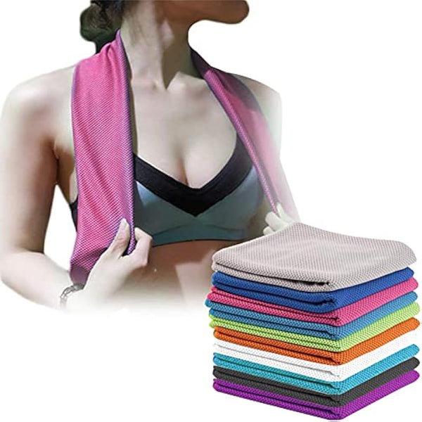 4 Packs Cooling Towel (40"x12"),Ice Towel,Soft Breathable Instant Towel,Microfiber Cool Towel for Yoga,Golf,Sport,Gym,Workout,Camping,Fitness,Outdoor &More Activities (Blue/Rose red/Orange/Green)